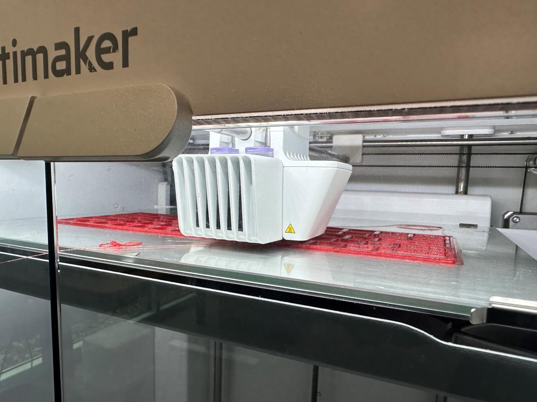Closeup of 3D Printer printing object